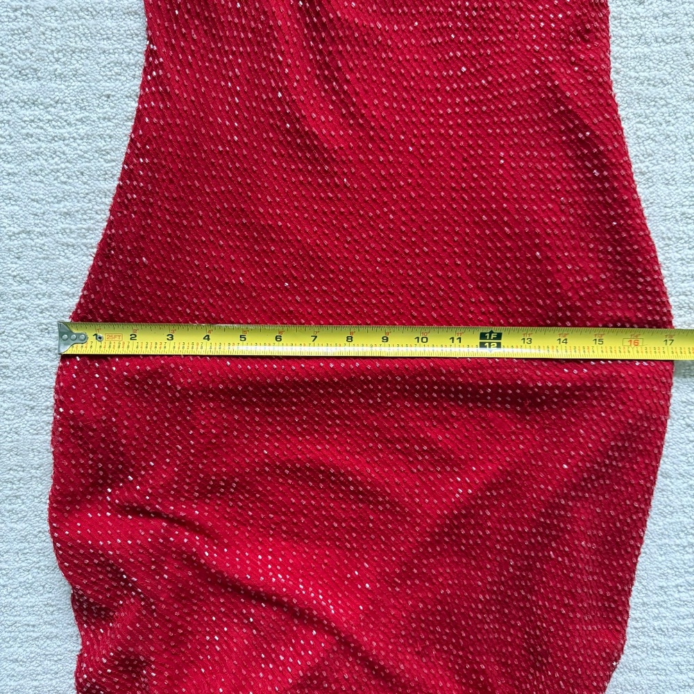 STENAY | Red Silk Beaded Open Back Gown Sz 4 - Picture 5 of 13
